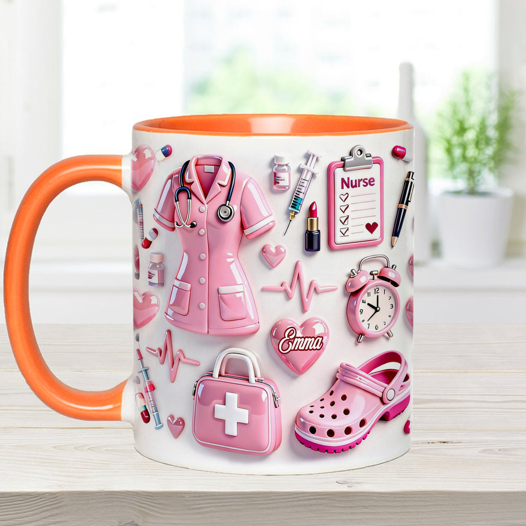 Nurse Life - Personalized Nurse Accent Mug & Coaster