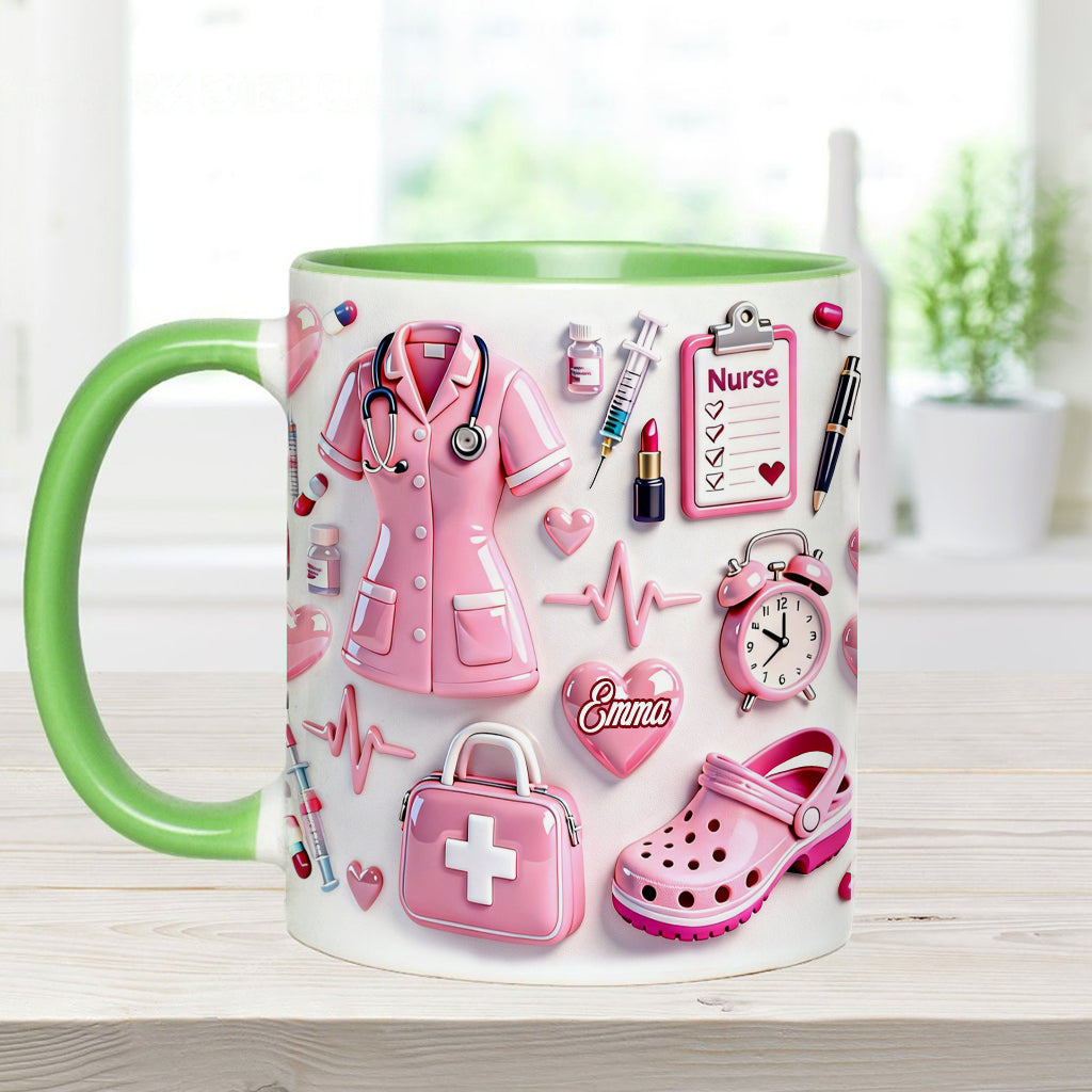 Nurse Life - Personalized Nurse Accent Mug & Coaster