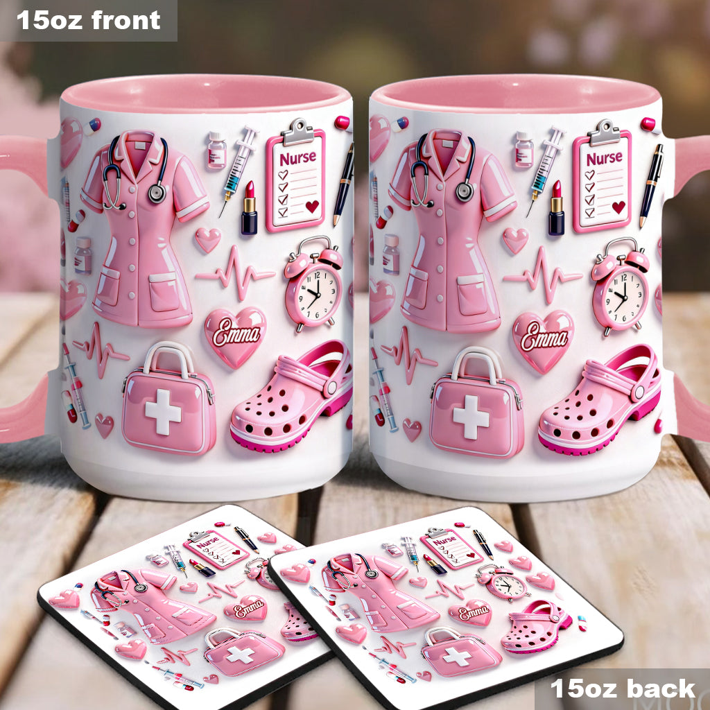 Nurse Life - Personalized Nurse Accent Mug & Coaster