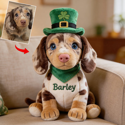 Custom Any Photo - Celebrate St. Patrick's Day - Personalized Dog Premium Faux Fur Pillow