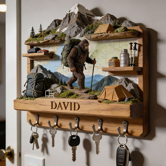 Mountain Climbing - Personalized Hiking Custom Shaped Hanging Rack
