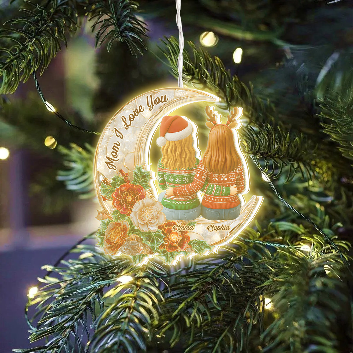 We Love You - Personalized Mother LED Light Ornament