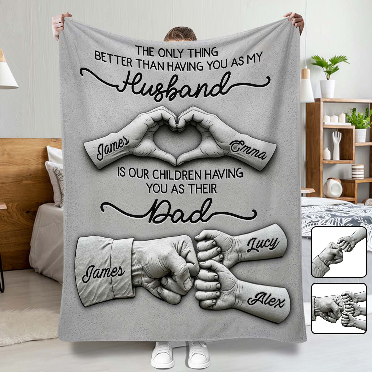 First Husband Now Daddy - Personalized Father Blanket