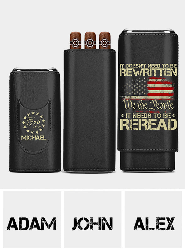 We The People - Personalized Independence Day/ 4th of July Leather Cigar Humidor Case