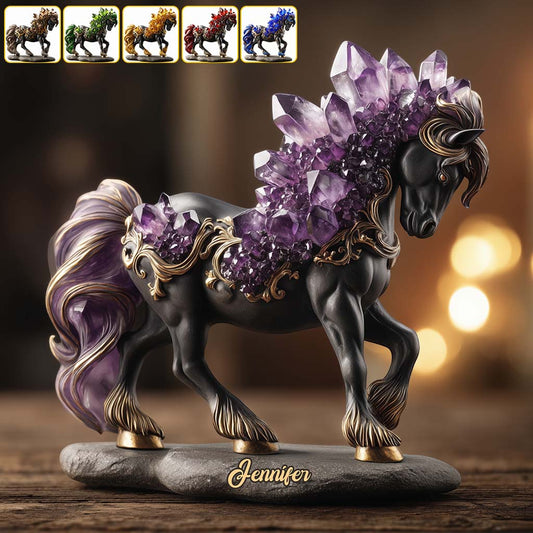 Amethyst/ Rose Quartz/ Ruby/... Style Horse - Personalized Horse Custom Shaped Acrylic Plaque