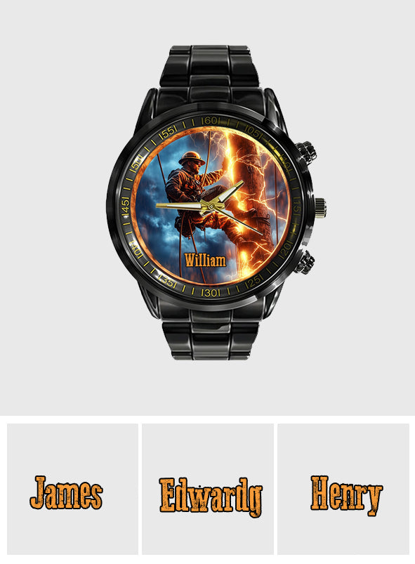 Gift For Lineman Dad, Husband, Son... - Personalized Lineman Hand Watch