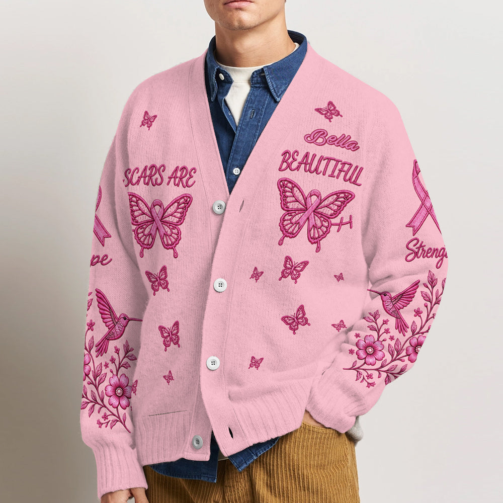 Breast Cancer Awareness - Personalized Breast Cancer Awareness Cardigan Sweater