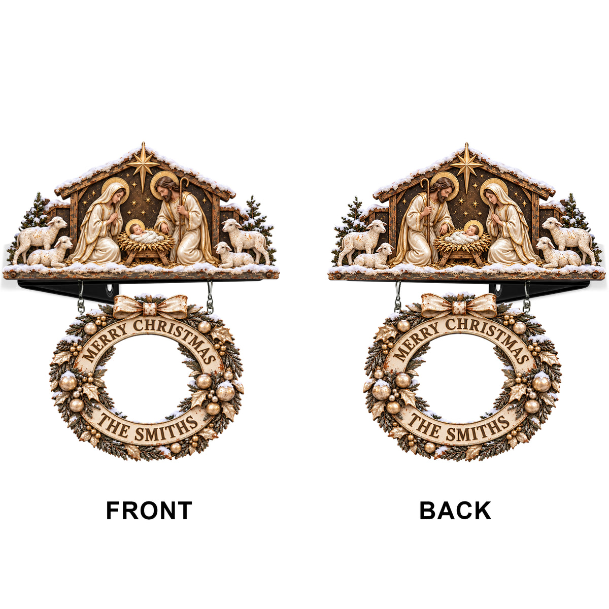 The Holy Family - Personalized Christian Wooden Wall Mount Sign
