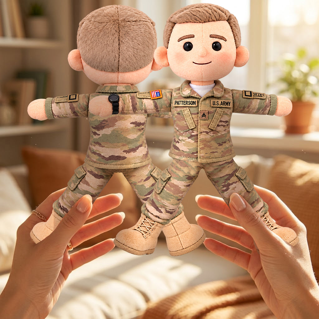 Custom Any Photo - Personalized Veteran Posable Plush Doll