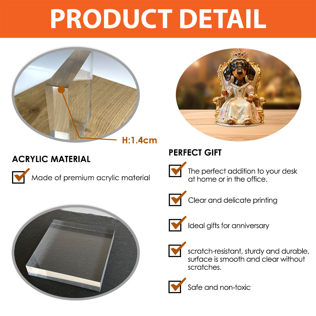 Royal Dog - Personalized Dog Custom Shaped Acrylic Plaque