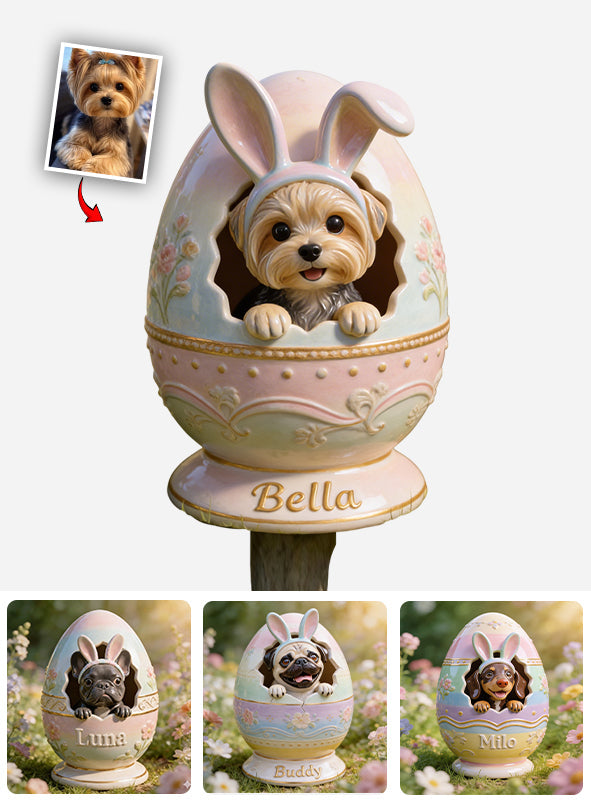 Any Photo Pet Easter Eggs - Personalized Dog Acrylic Garden Sign/ Acrylic Plaque Sign