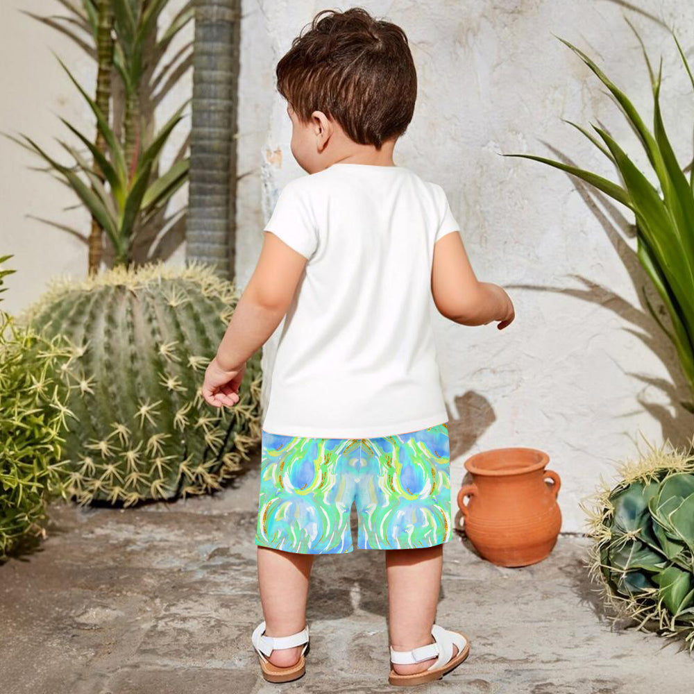 Colorful Brushstroke Easter Bunnies - Personalized Kid T-shirt & Shorts