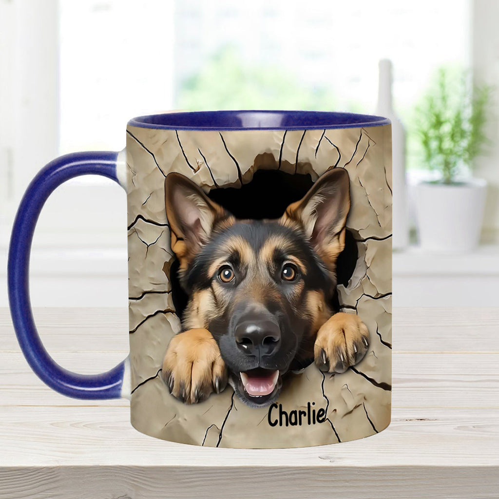 Adorable German Shepherd - Personalized Dog Accent Mug