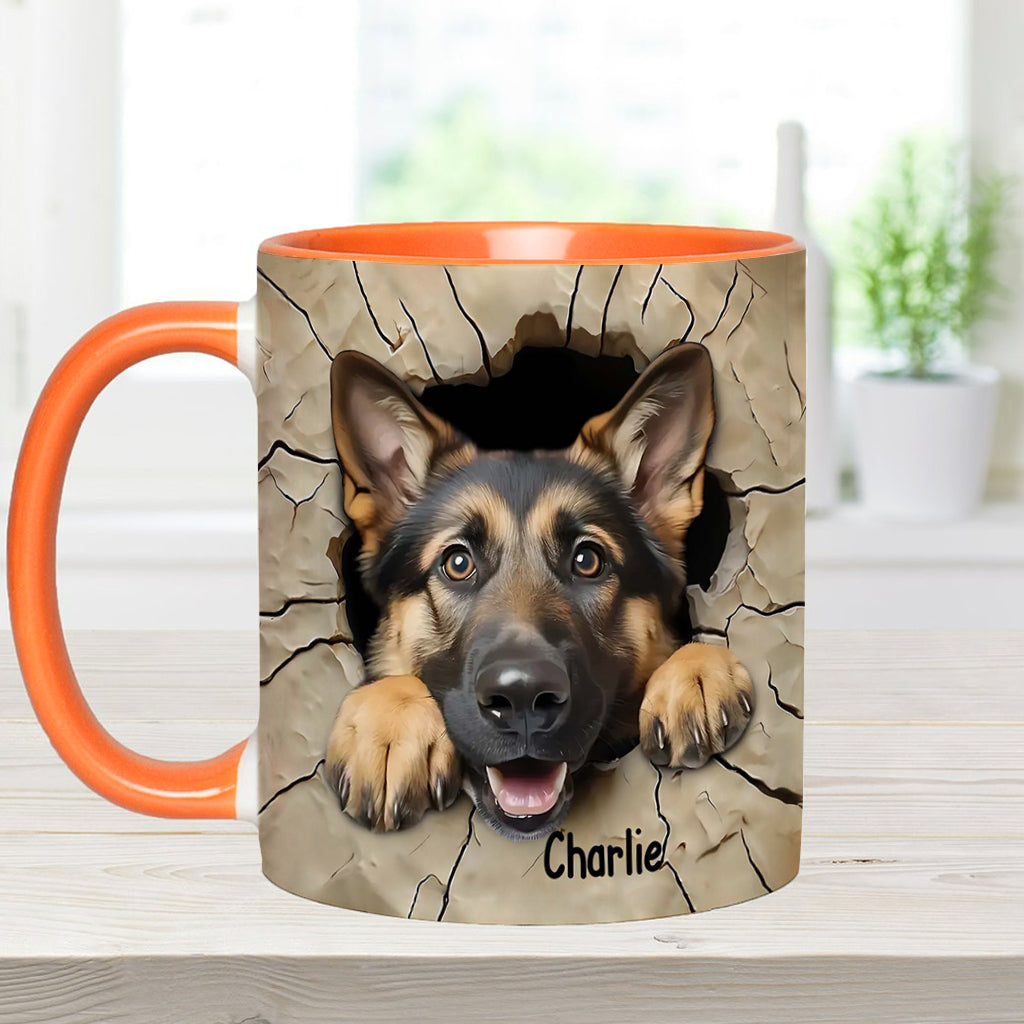 Adorable German Shepherd - Personalized Dog Accent Mug