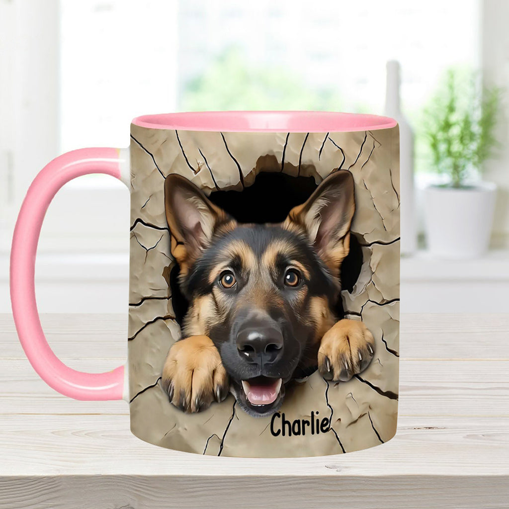 Adorable German Shepherd - Personalized Dog Accent Mug