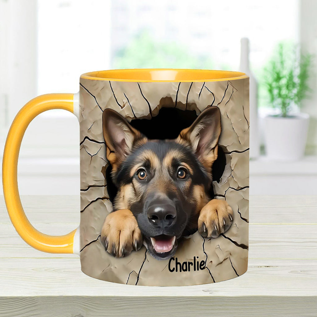 Adorable German Shepherd - Personalized Dog Accent Mug