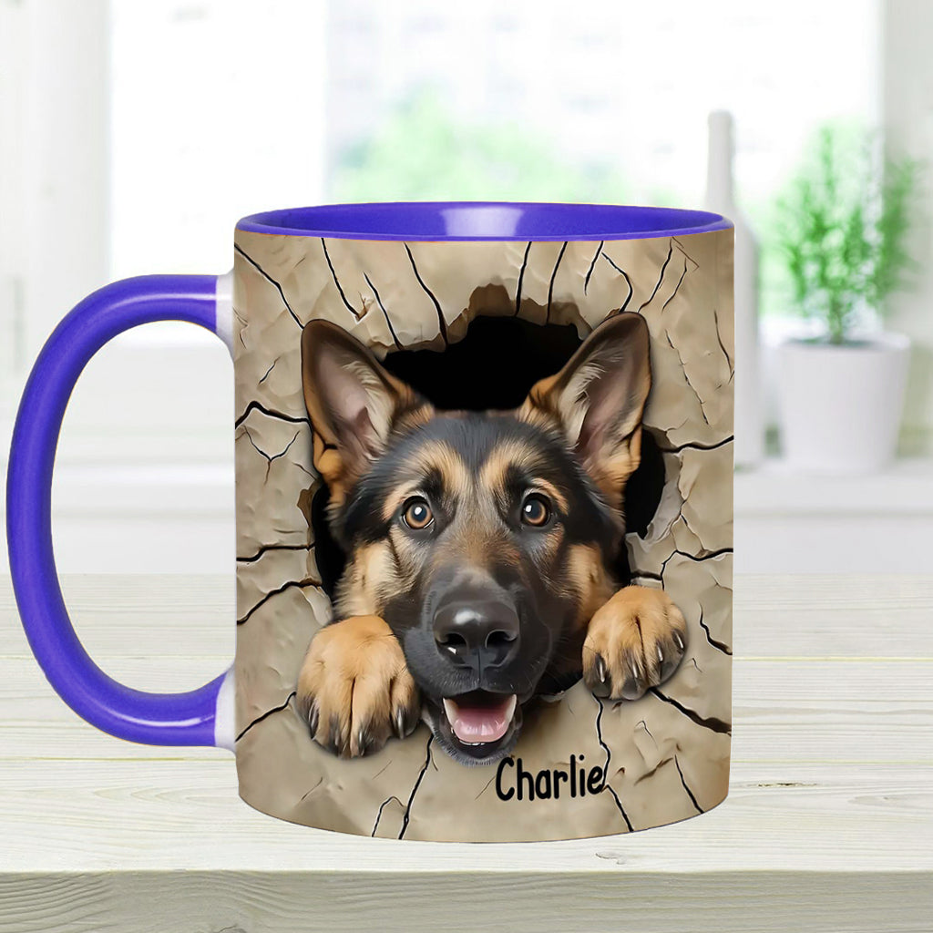 Adorable German Shepherd - Personalized Dog Accent Mug