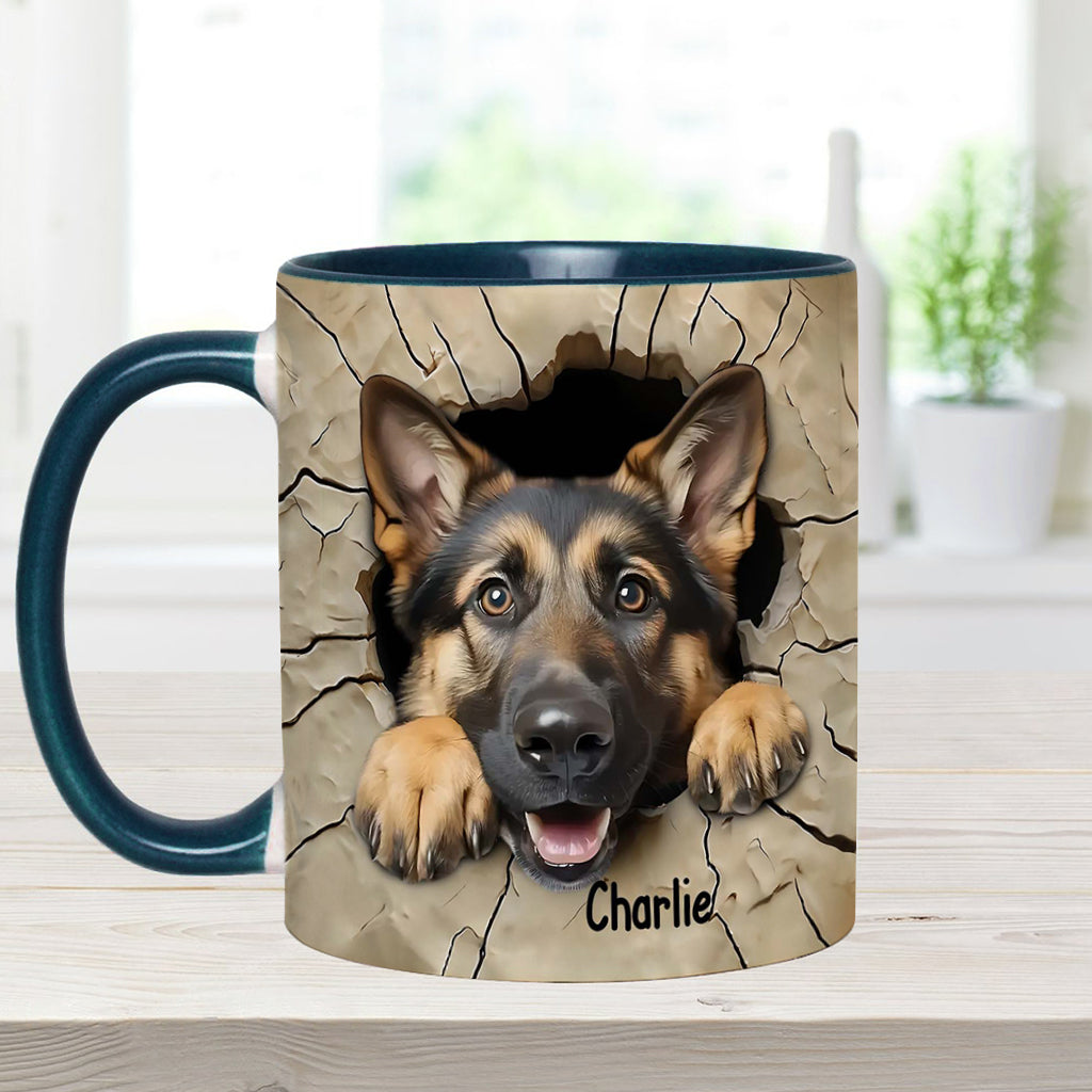 Adorable German Shepherd - Personalized Dog Accent Mug