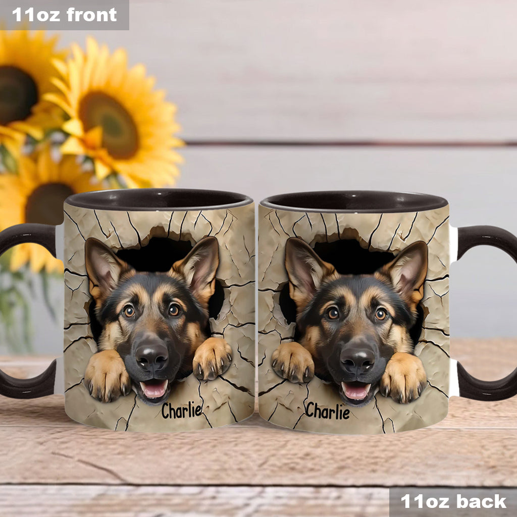 Adorable German Shepherd - Personalized Dog Accent Mug