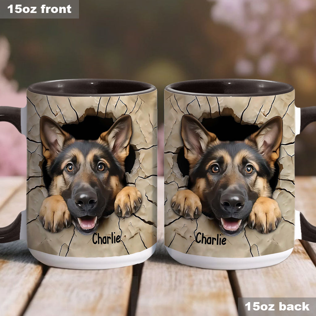 Adorable German Shepherd - Personalized Dog Accent Mug