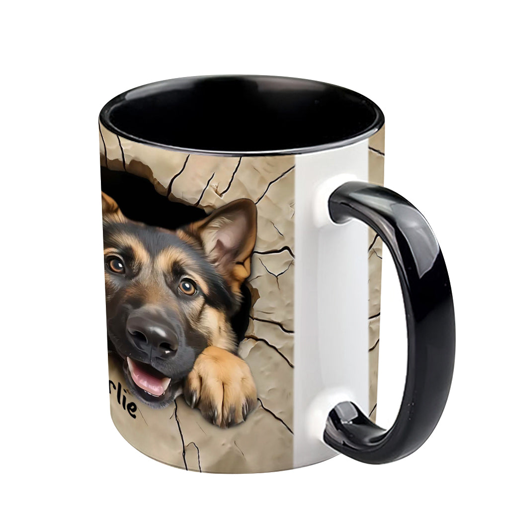 Adorable German Shepherd - Personalized Dog Accent Mug