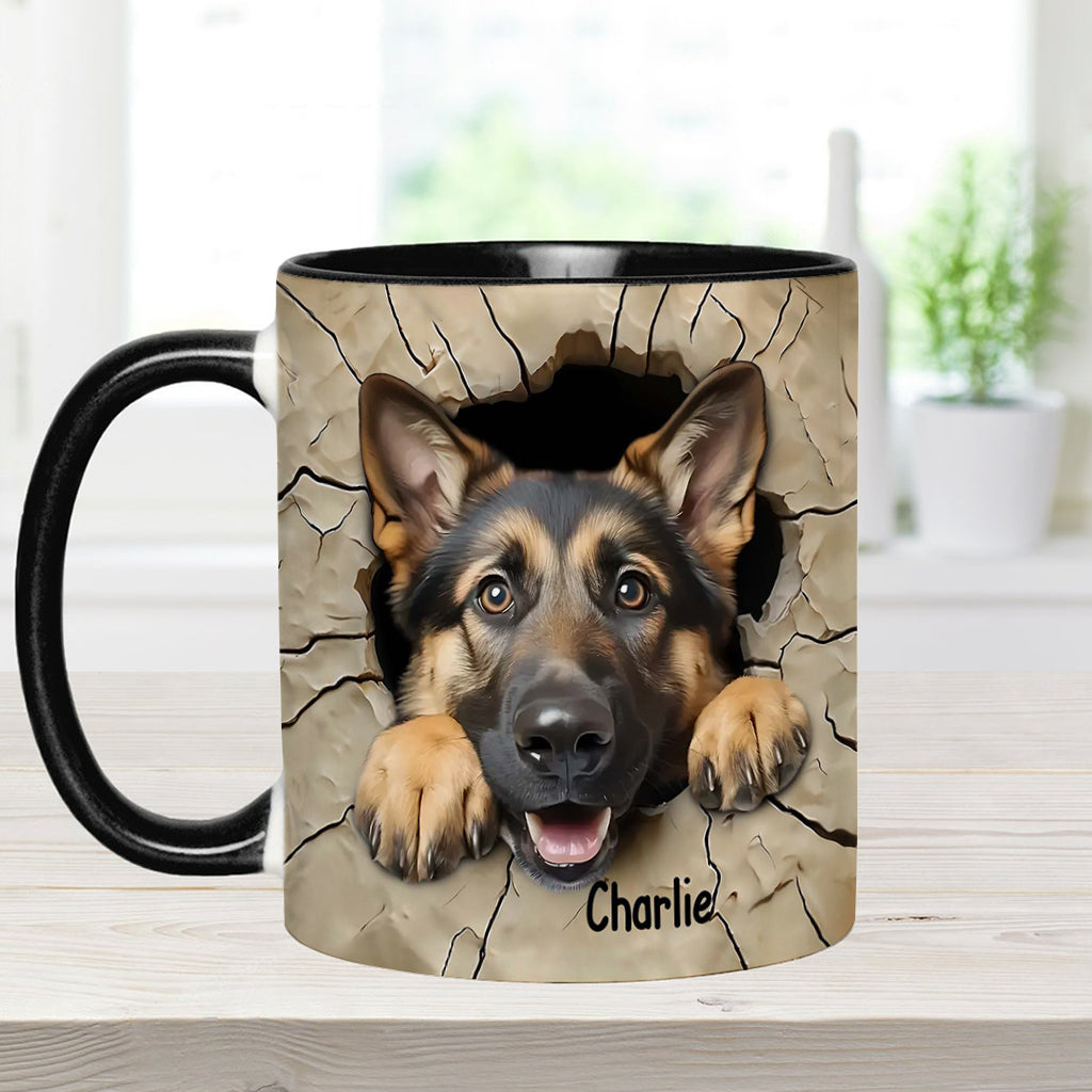 Adorable German Shepherd - Personalized Dog Accent Mug