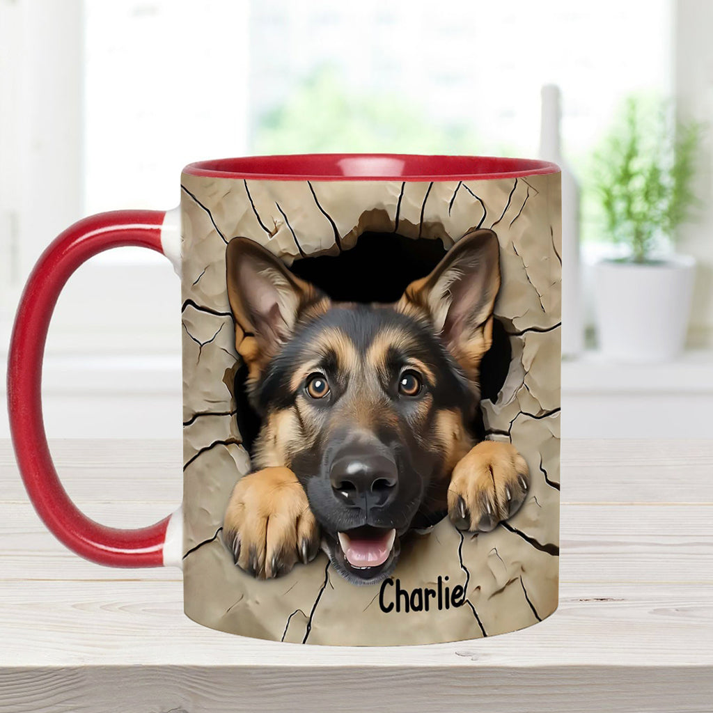 Adorable German Shepherd - Personalized Dog Accent Mug
