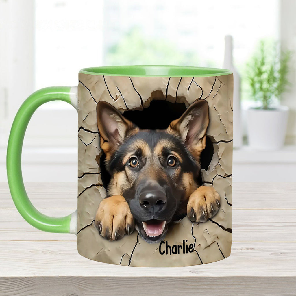 Adorable German Shepherd - Personalized Dog Accent Mug