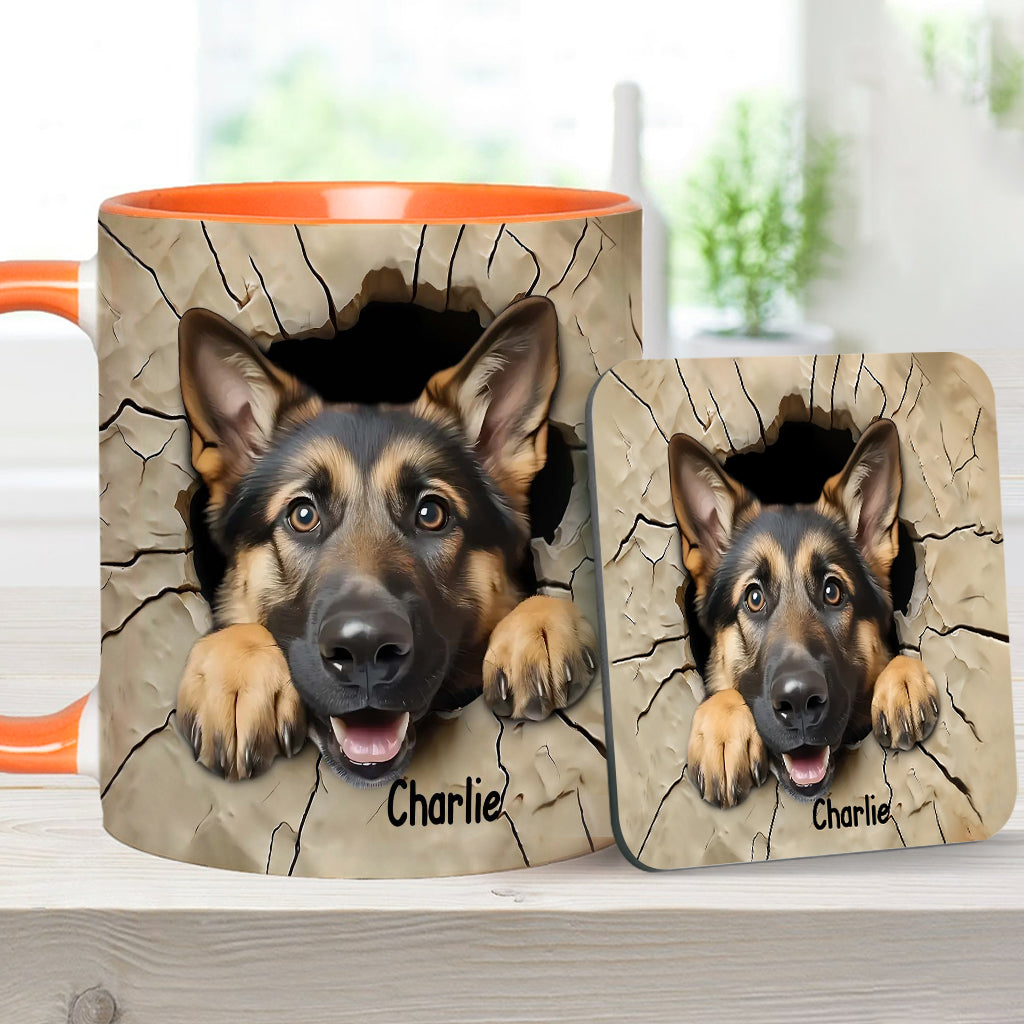 Adorable German Shepherd - Personalized Dog Accent Mug