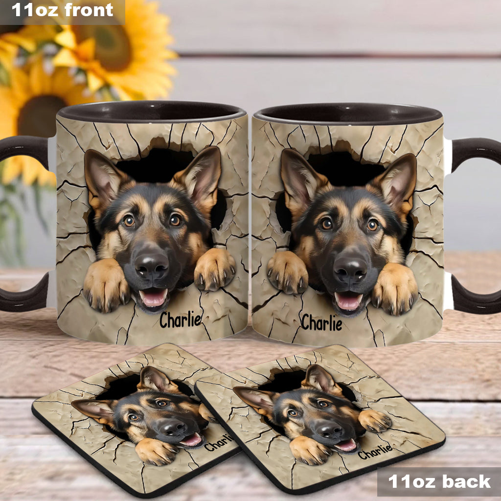 Adorable German Shepherd - Personalized Dog Accent Mug