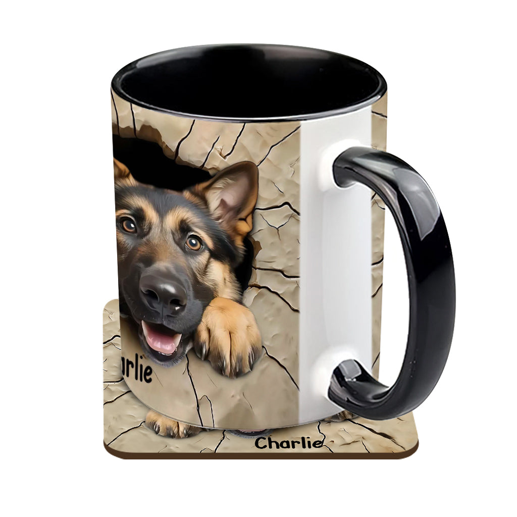 Adorable German Shepherd - Personalized Dog Accent Mug