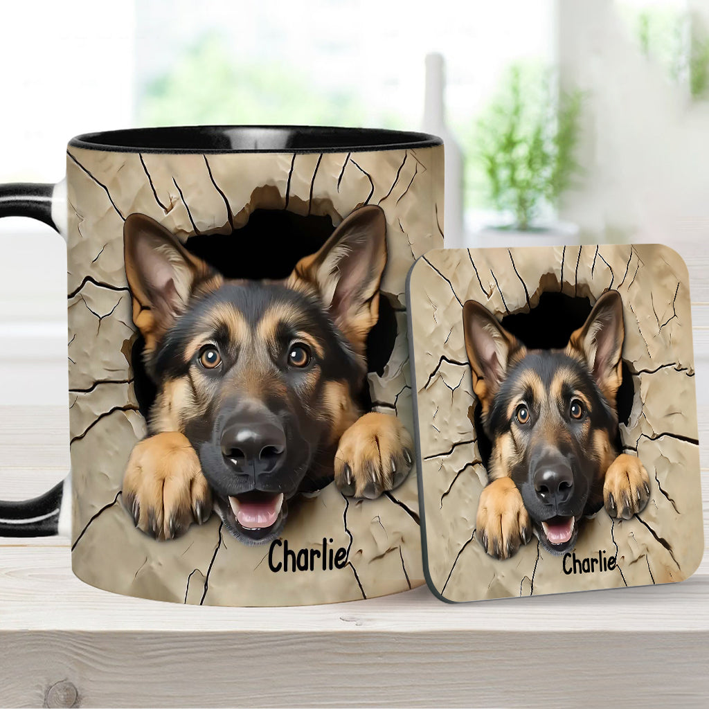 Adorable German Shepherd - Personalized Dog Accent Mug