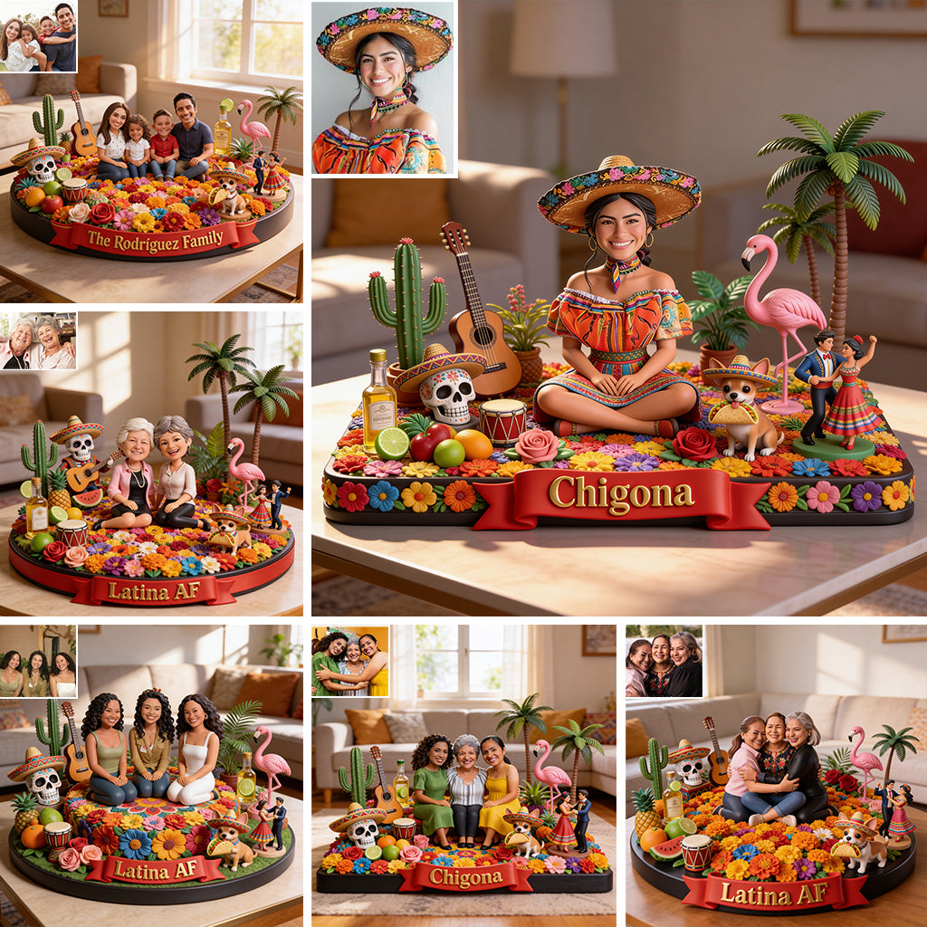 Latina Gift, Latina AF, Mexican Vibe - Personalized Latina Women Custom Shaped Acrylic Plaque