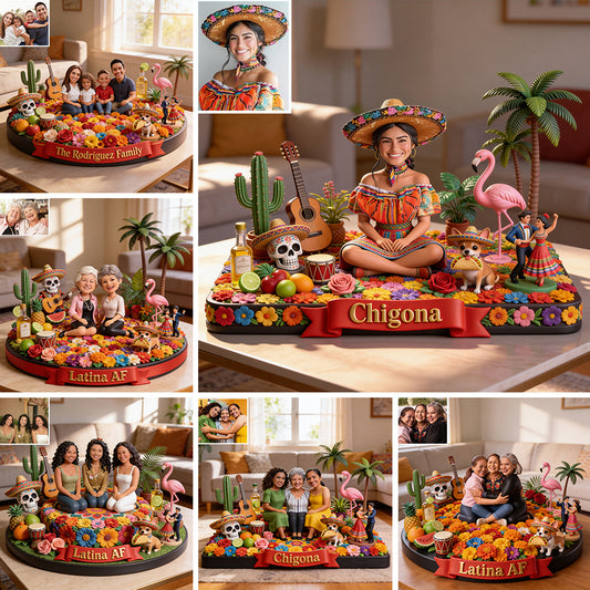 Latina Gift, Latina AF, Mexican Vibe - Personalized Latina Women Custom Shaped Acrylic Plaque