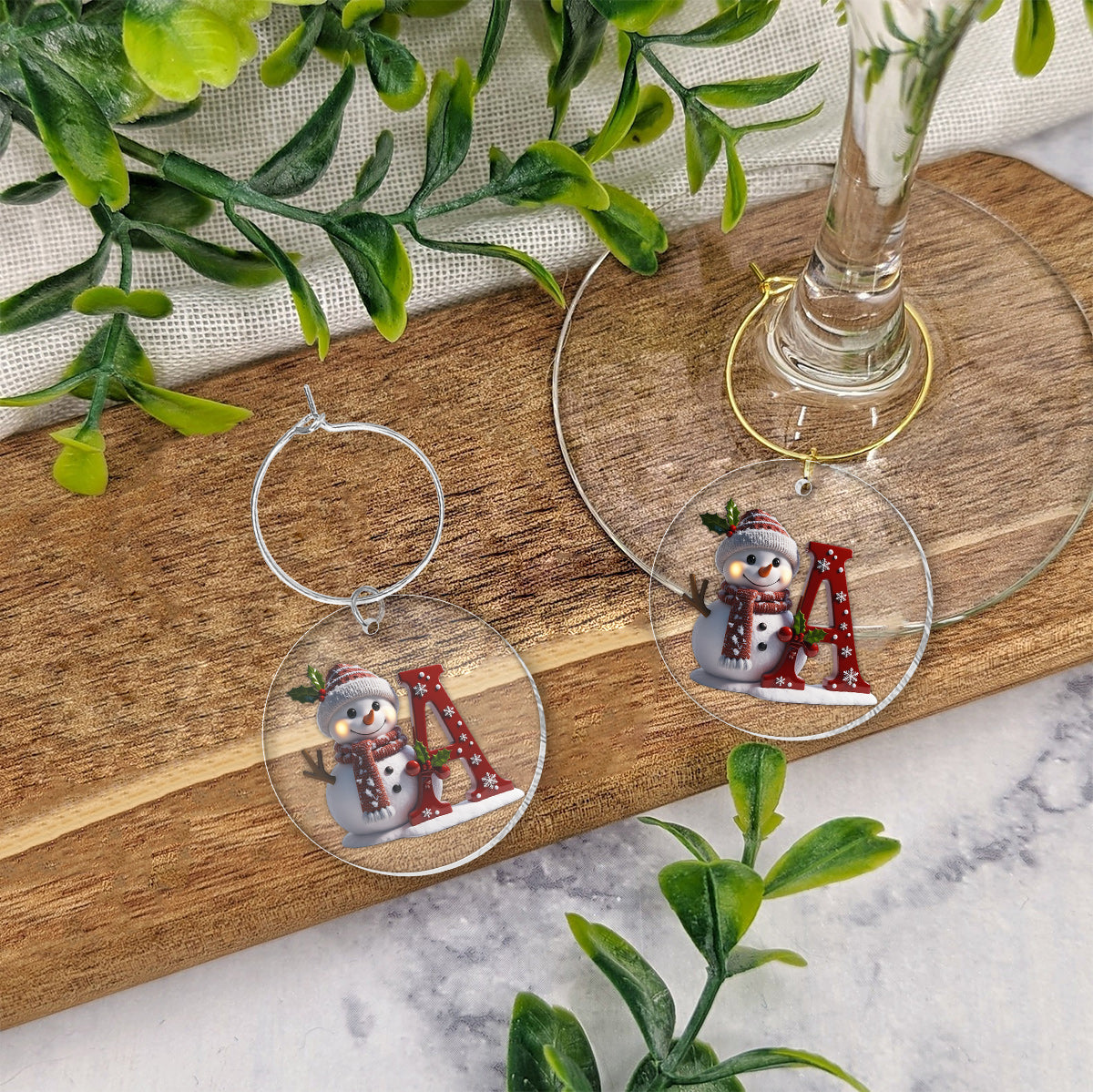 Merry Christmas - Personalized Family Wine Glass With Long Stem