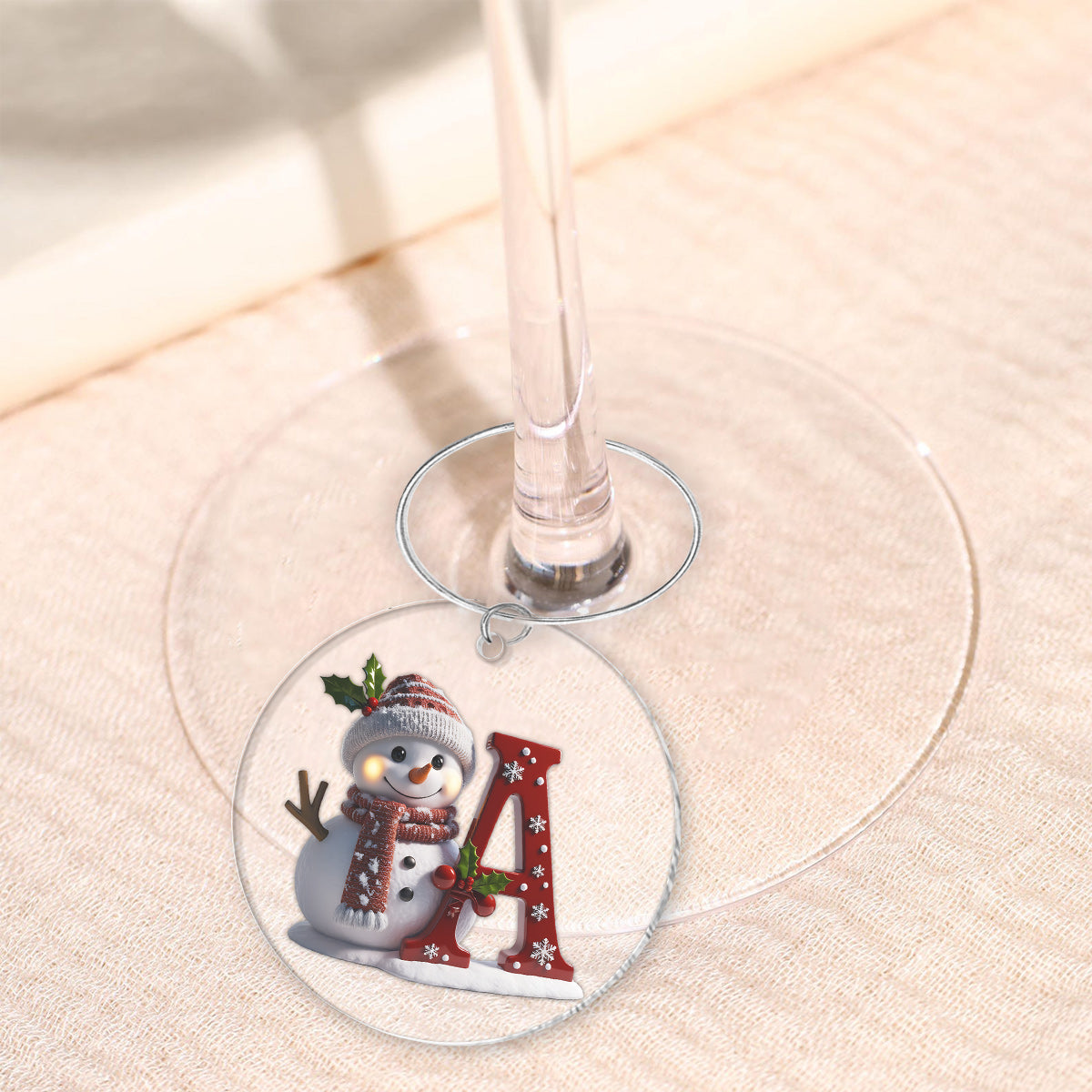 Merry Christmas - Personalized Family Wine Glass With Long Stem