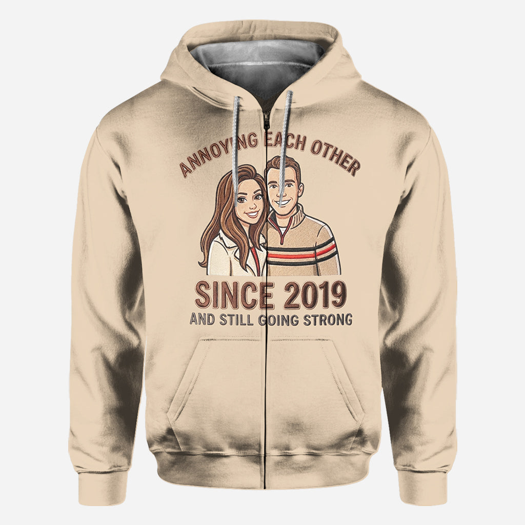 Couple Gift - Personalized Couple All Over Shirt