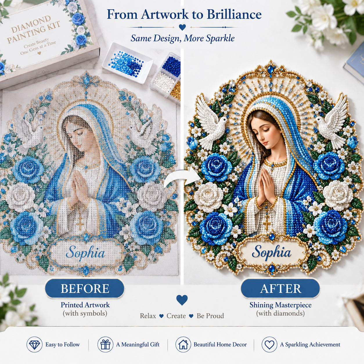 Faith-inspired Diamond Painting - Personalized Christian Diamond Painting Ornament Kit