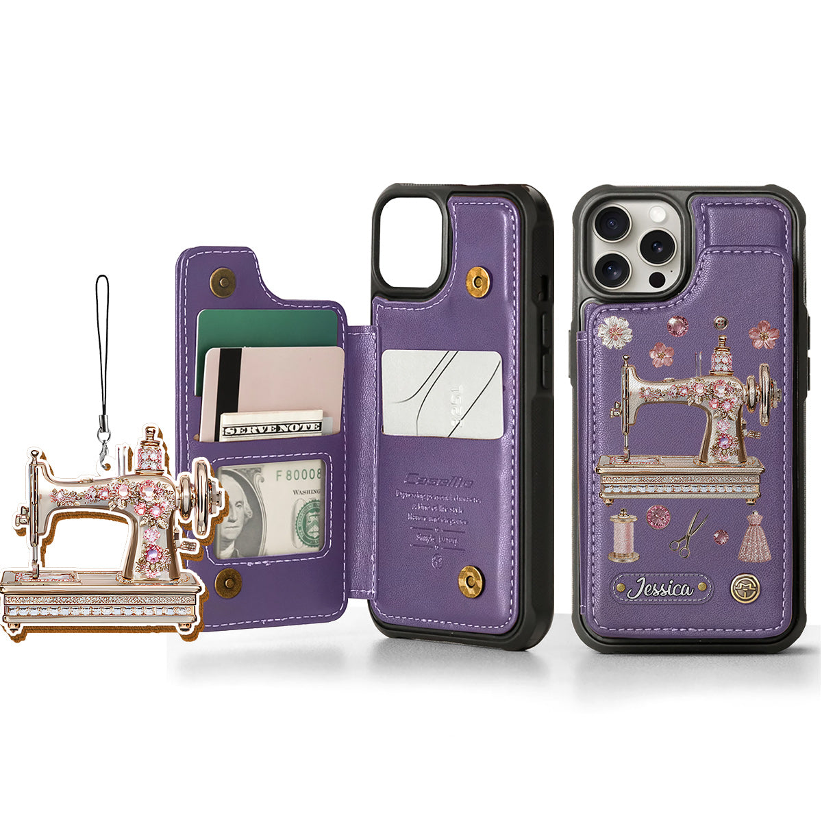 Beautiful Sewing Machine - Personalized Sewing Wallet Phone Case