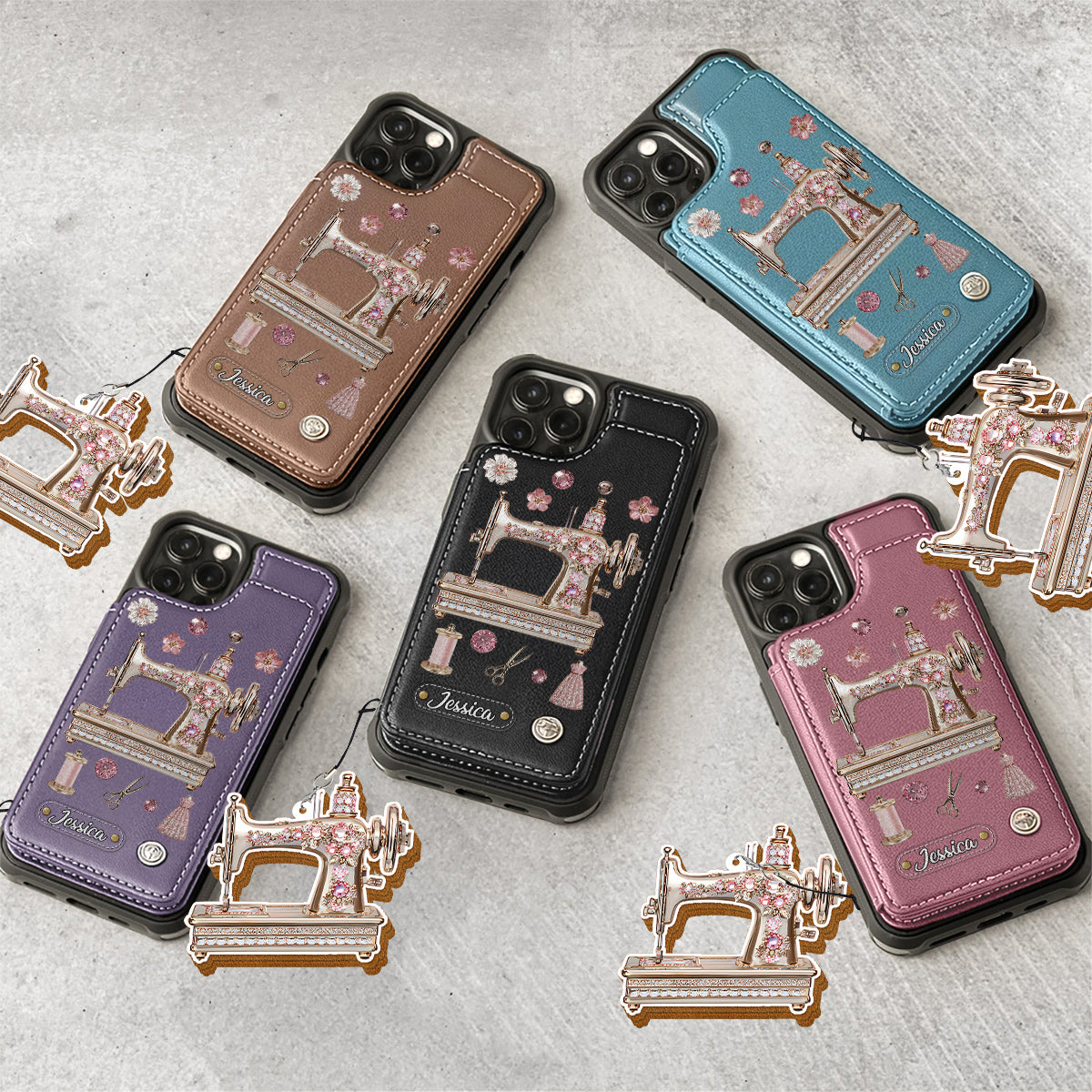 Beautiful Sewing Machine - Personalized Sewing Wallet Phone Case