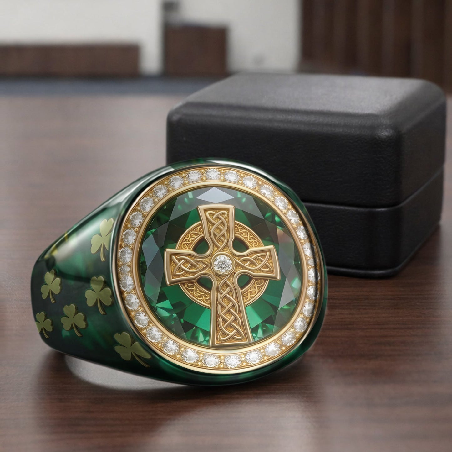 Irish Celtic Cross - Personalized Irish Signet Ring