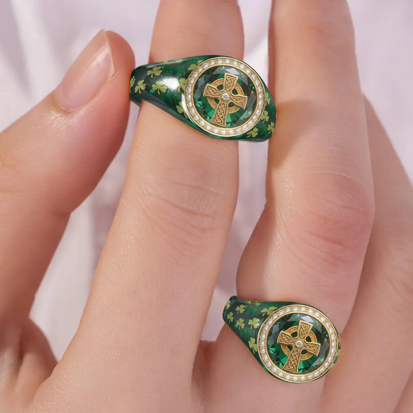 Irish Celtic Cross - Personalized Irish Signet Ring