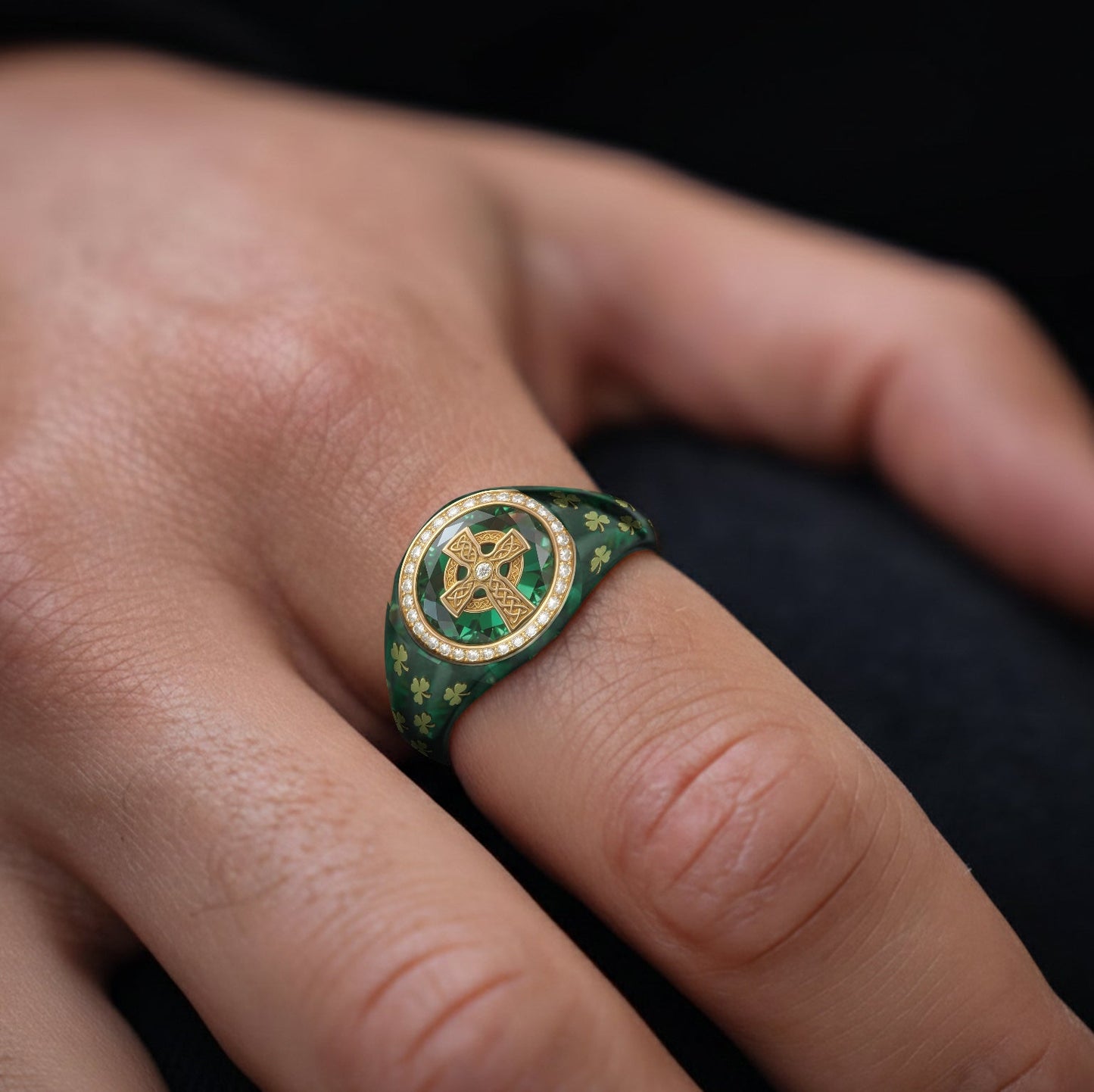 Irish Celtic Cross - Personalized Irish Signet Ring