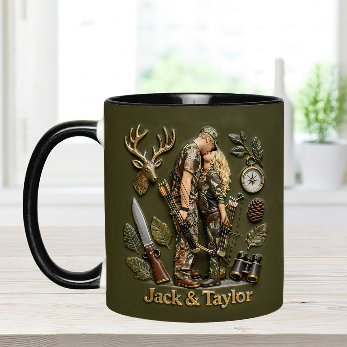Custom From Any Photo - Personalized Hunting Set Accent Mug with Acrylic Stirrers