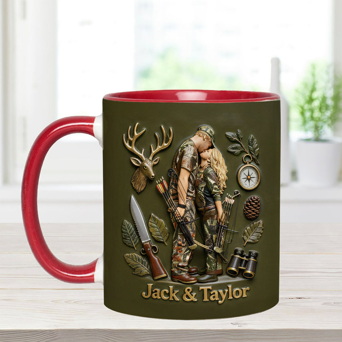 Custom From Any Photo - Personalized Hunting Set Accent Mug with Acrylic Stirrers
