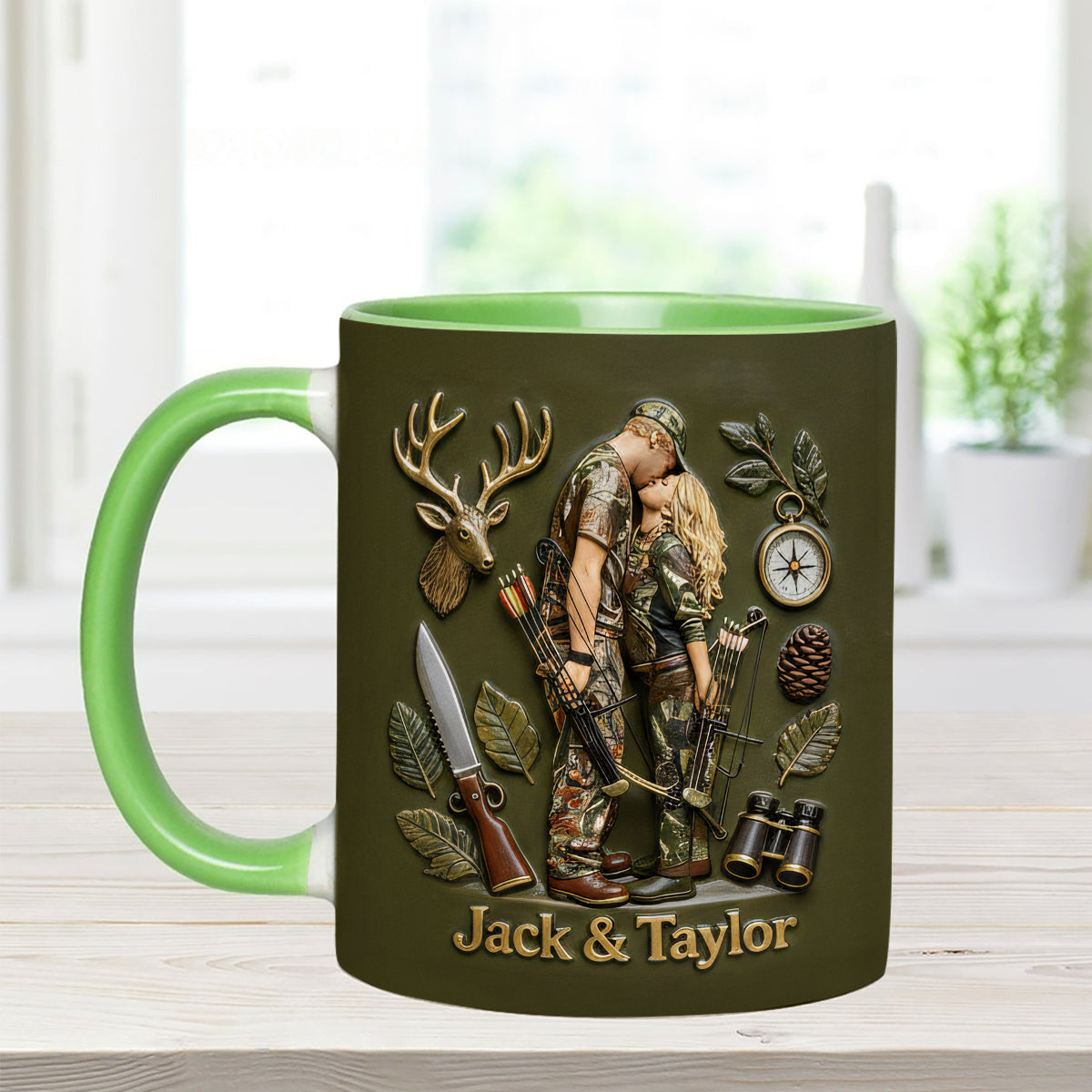 Custom From Any Photo - Personalized Hunting Set Accent Mug with Acrylic Stirrers