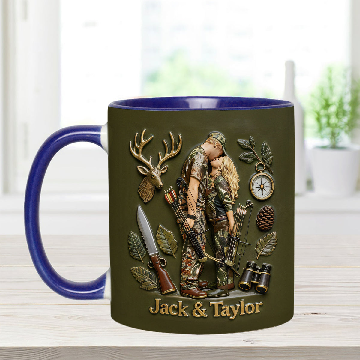 Custom From Any Photo - Personalized Hunting Set Accent Mug with Acrylic Stirrers