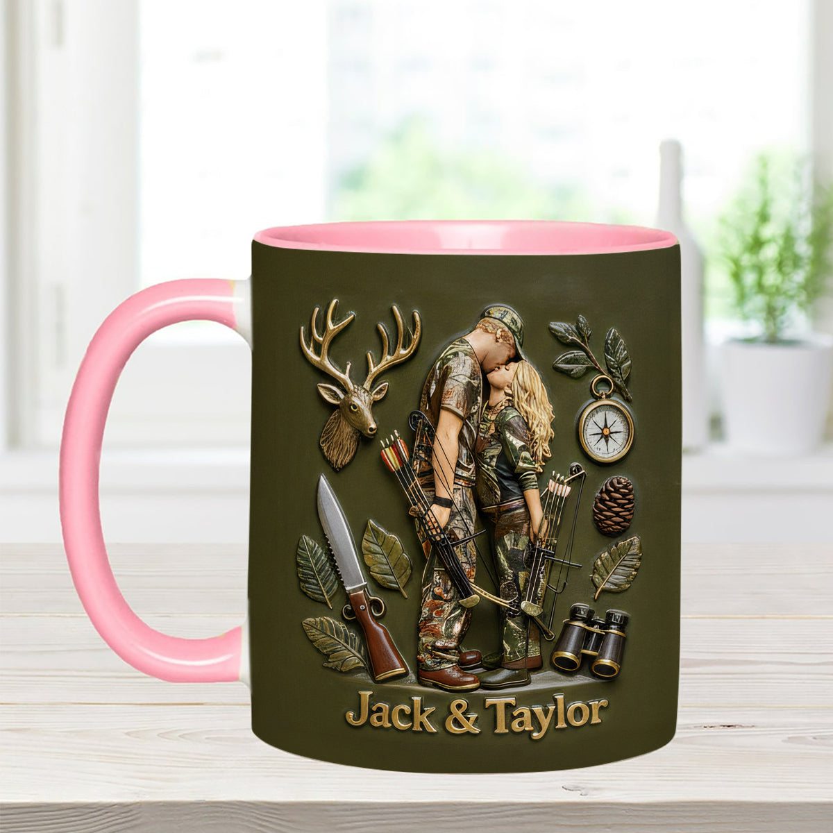 Custom From Any Photo - Personalized Hunting Set Accent Mug with Acrylic Stirrers