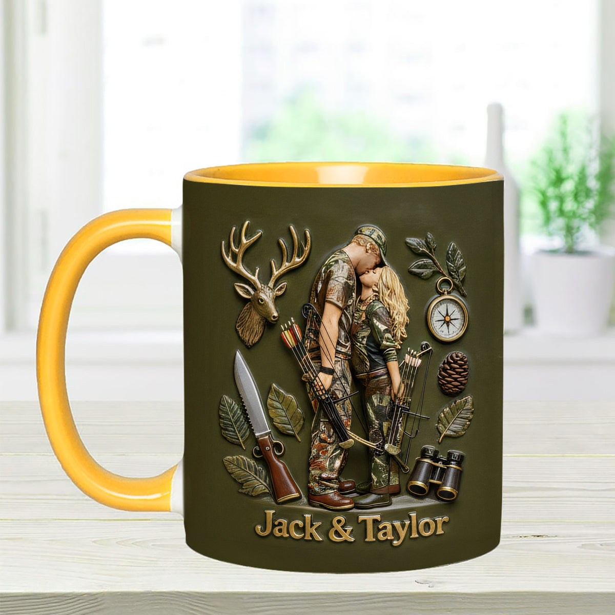 Custom From Any Photo - Personalized Hunting Set Accent Mug with Acrylic Stirrers