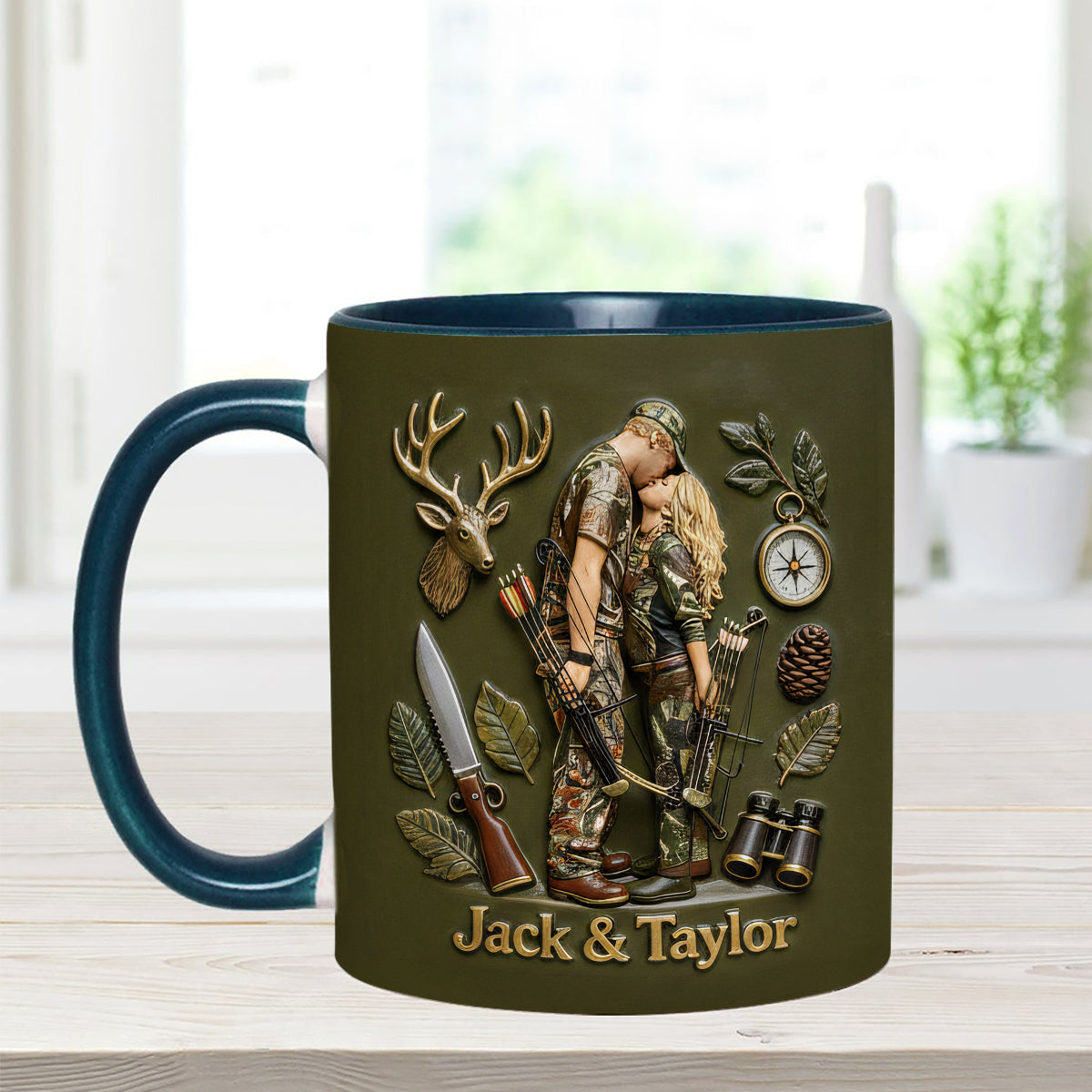 Custom From Any Photo - Personalized Hunting Set Accent Mug with Acrylic Stirrers